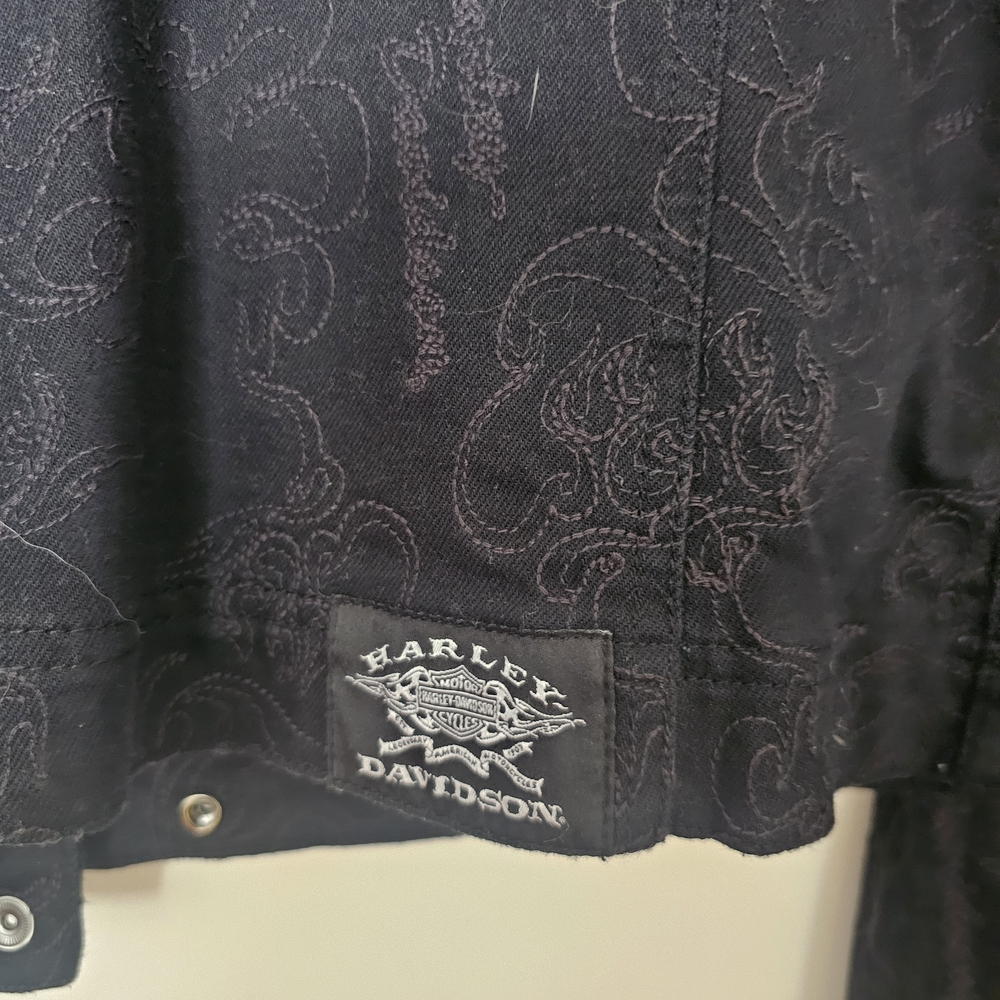 Harley-Davidson Black Patterned Jacket - image 7